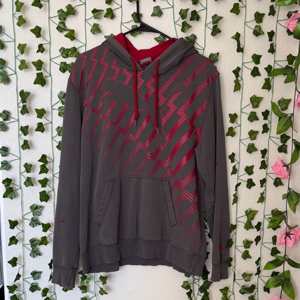 Puma Gray and Red Men's Sweater